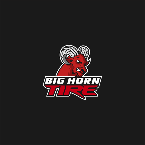 Esports logo with the title 'Goat character for Big Horn Tire'