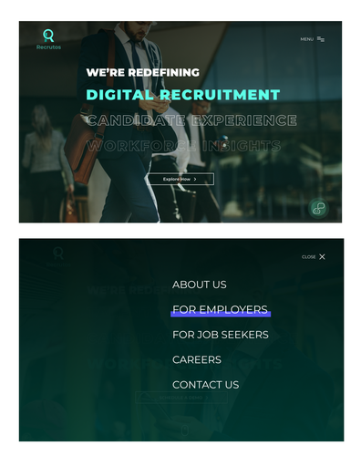Video website with the title 'Landing Page for Digital Recruiting website'
