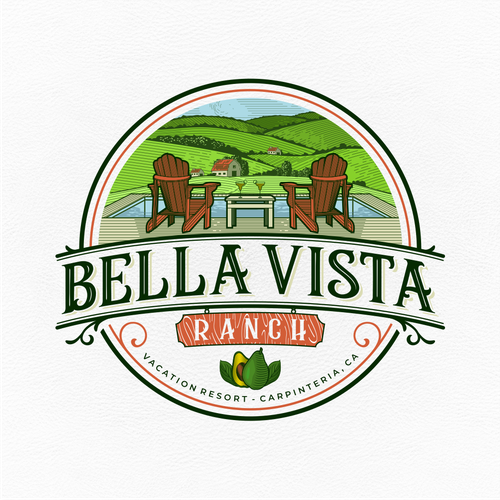 California logo with the title 'LOGO FOR LUXURY RESORT ON AVOCADO RANCH IN CALIFORNIA'