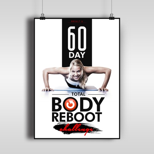 Exercise design with the title 'Total Body Reboot Poster'
