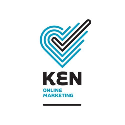 Contrast design with the title ''KEN online marketing' logo'