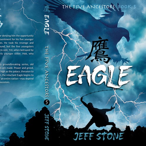 Adventure design with the title 'EAGLE, The Five Anscestors - Book 5'