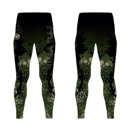 Leggings design with the title 'BJJ Spats / Yoga Pant Design'