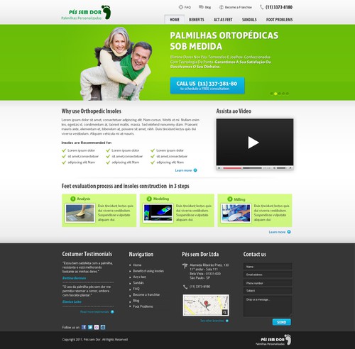 Orthopedic design with the title 'Custom Orthopedic Insoles | for Senior Citizens, Diabetics & Athletes'