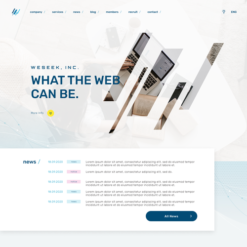 Feminine website with the title 'Agency Website Redesign'