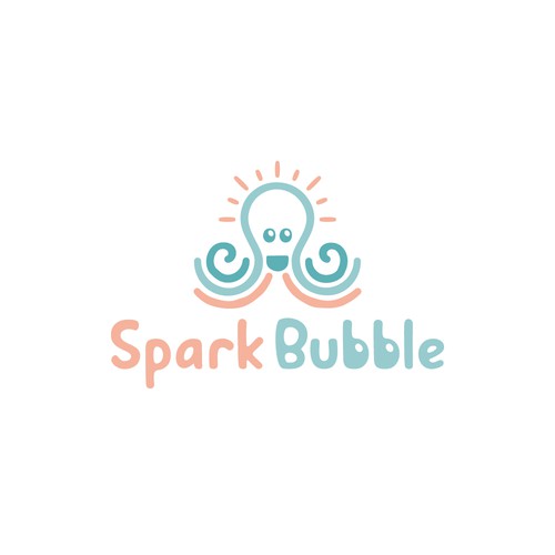 Octopus design with the title 'Spark Bubble Logo'