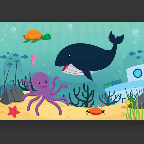 Animal character artwork with the title 'BABY PLACEMAT CUSTOM DESIGN'