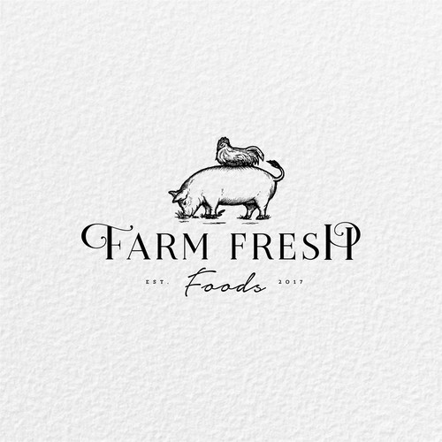 Chicken king logo with the title 'Farm Fresh Foods'