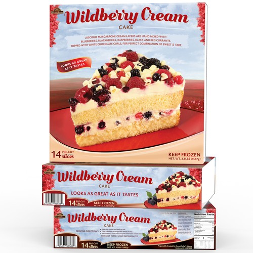 Dessert packaging with the title 'Product packaging (wrap) for Sweet Sofia's Bakery (USA)'