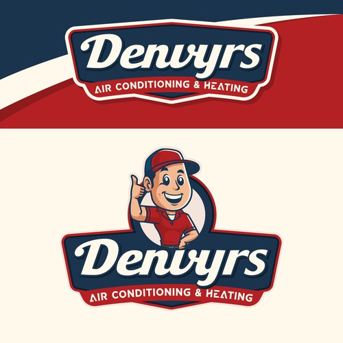 Air conditioning design with the title 'Denvyrs Air Conditioning and Heating Logo'