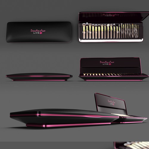 High-end packaging with the title 'Packaging design for the brush set'