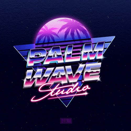 Wave design with the title 'Palm Wave Studio Logo'