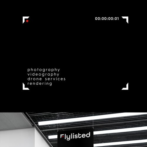 Drone design with the title 'Flylisted'