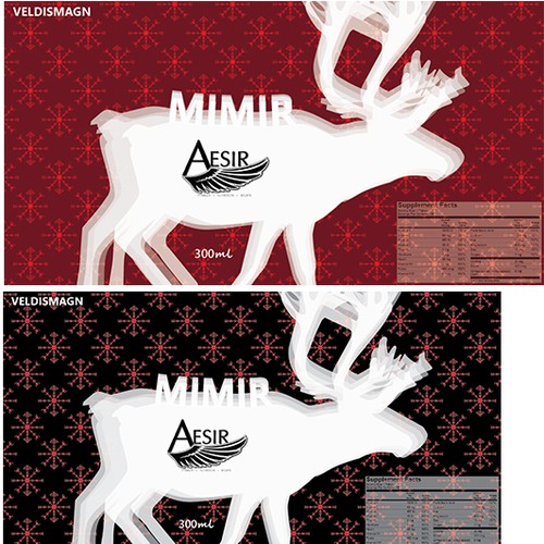 Iceland design with the title 'Bottle label incorporated with Nordic old symbol '