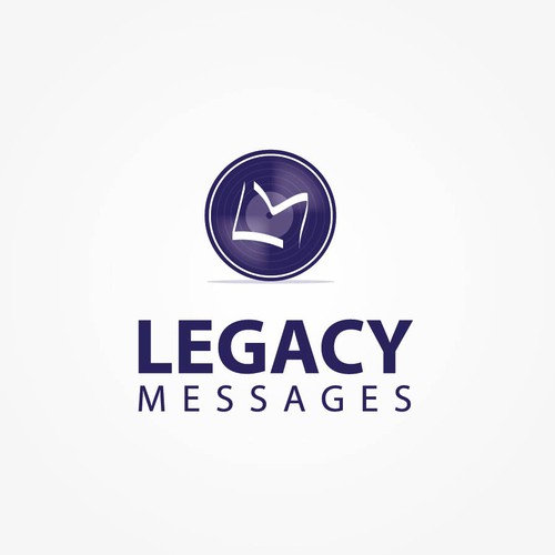 Vinyl record logo with the title 'Help peoples stories lives on forever with an amazing logo for Legacy Messages'