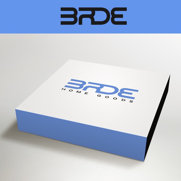 Typography logo with the title 'BRDE Home Goods - Logo design'