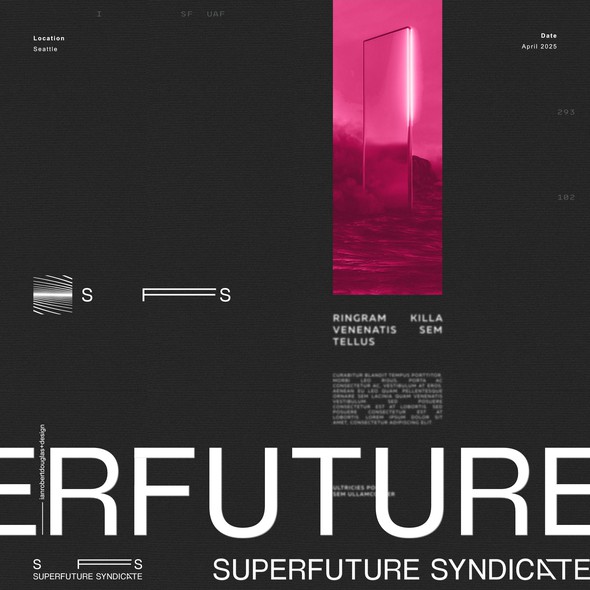 Gaming design with the title 'Expanding horizons for Superfuture Syndicate'