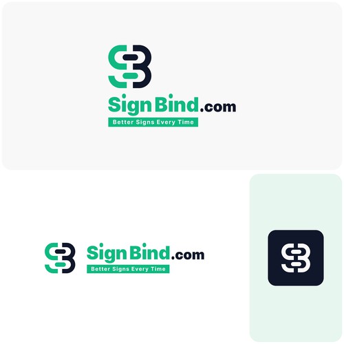 Interesting logo with the title 'SignBind.com Brand Identity'