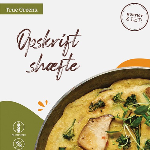 Recipe design with the title 'Recipe Insert Design for Danish Vegan Egg Brand'