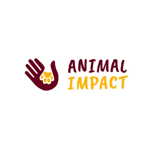 Paw logo with the title 'Logo Concept | Animal Impact'