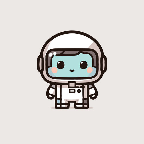 Astronaut artwork with the title 'Astronaut Illustration'