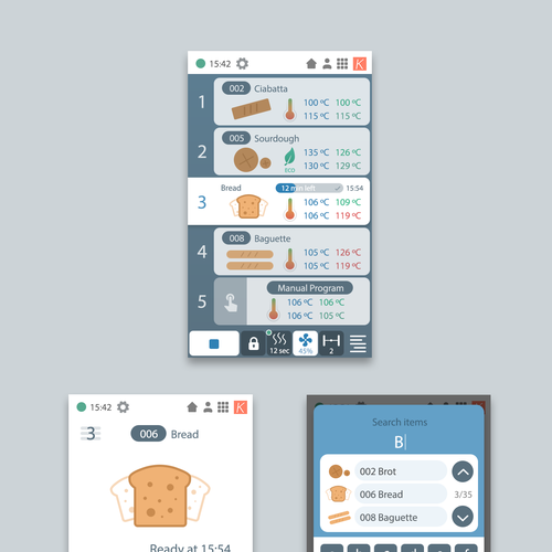Interface design with the title 'Baking Interface'