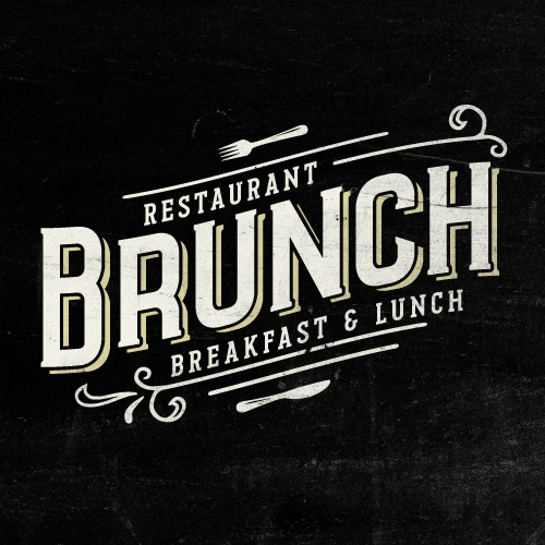 Lettering design with the title 'Vintage style logo for a brunch restaurant'