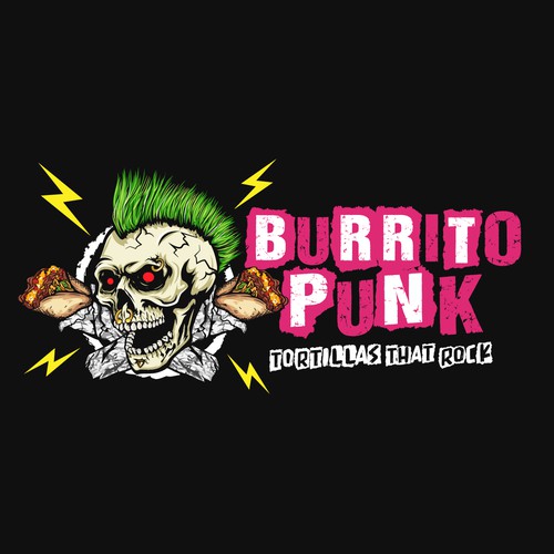 Heavy metal logo with the title 'Burrito Punk'