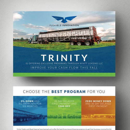 Whitespace design with the title 'Wyatt Leasing LLC: Professional, Polished, Exciting Advertisement/Informational handout.'