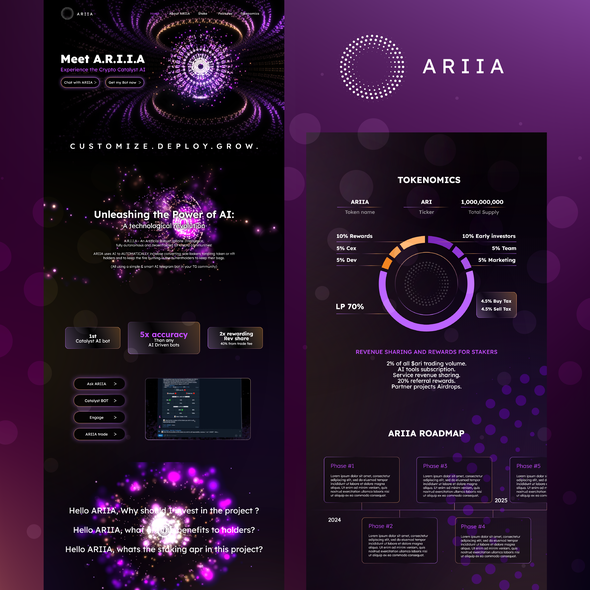 Motion graphics design with the title 'AI website'