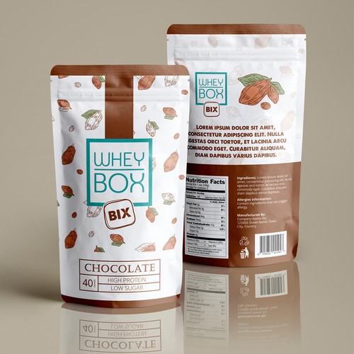 Biscuit packaging with the title 'Whey Box Bix'