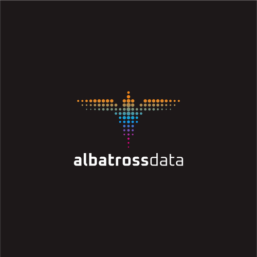 Data science logo with the title 'Dots art logo for technology company: Albatross Data'