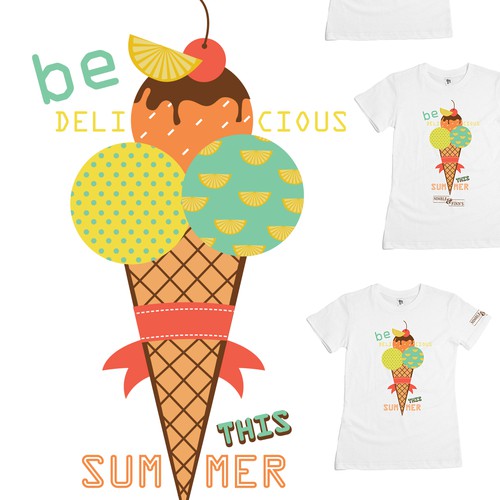 Ice cream t-shirt with the title 'Vintage design for t shirt illustration'