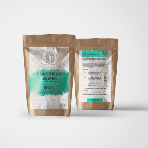 Skincare label with the title 'Label design concept for Natural Skin Care'