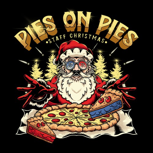 New Year's design with the title 'Santa Pizza Tshirt Design'