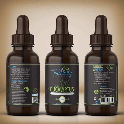 Oil label with the title 'Design a New Label Concept for TruPurity.'