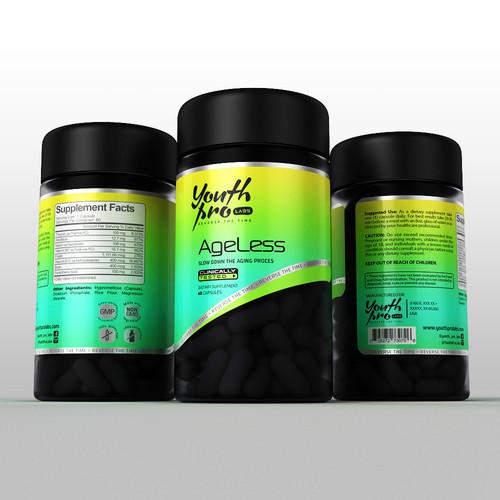 Nutrition label with the title 'pills supplement'