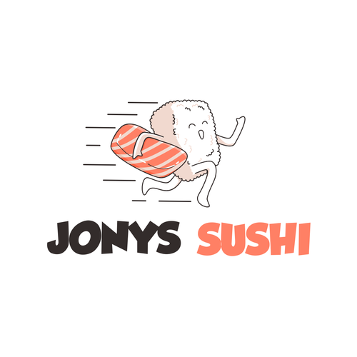 Sushi logo with the title 'Modern online ordering fresh sushi carryout concept'