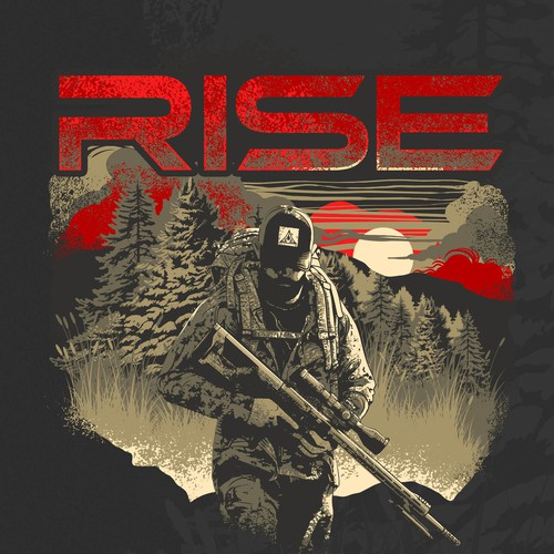 Hunter design with the title 'tshirt for RISE ARMAMENT'