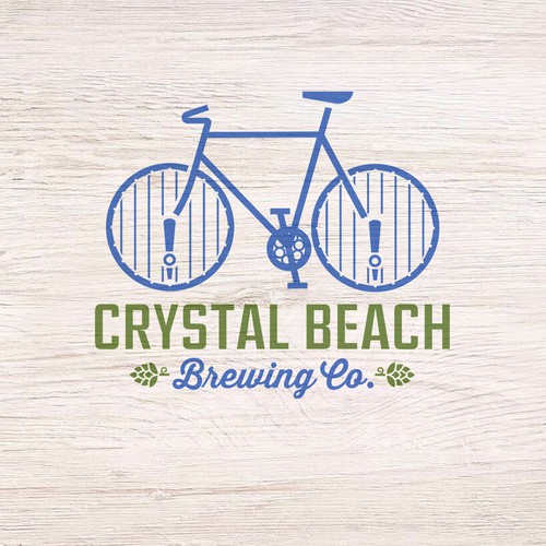 Beach bar logo with the title 'Crystal Beach Brewing Co.'
