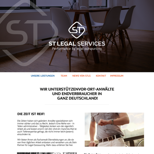 Legal design with the title 'Logo & Web Site for ST LEGAL SERVICES'