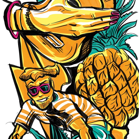 Longboard design with the title 'Illustration design for longboard'