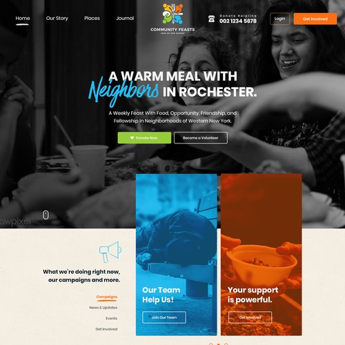 Non-profit design with the title 'WordPress theme design for non-profit organization'