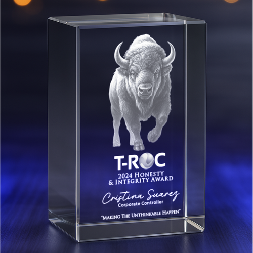 Award design with the title 'Crystal Award Design – T-ROC 2024'