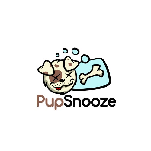 Puppy logo with the title 'Cute puppy logo concept'