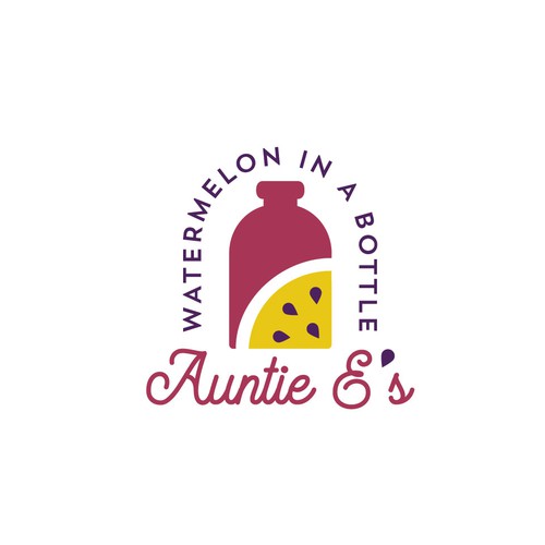 Watermelon logo with the title 'Logo design for a juice bottle'