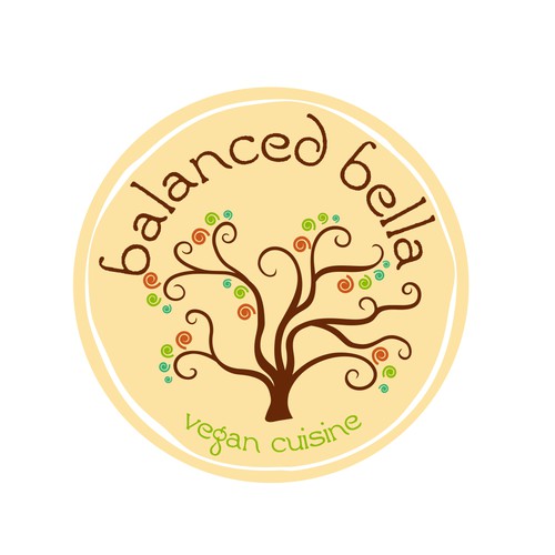 Vegan logo with the title 'Whimsical logo for vegan cuisine'