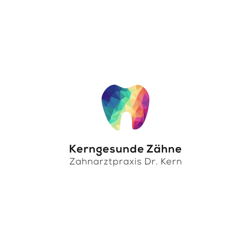 Full color logo with the title 'kerngesunde Zähne ; Zahnarztpraxis Dr. Kern'