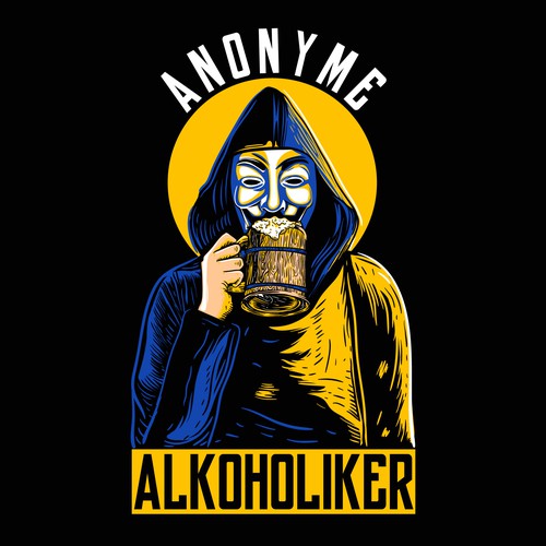 Beer t-shirt with the title 'Anonime Alkoholiker'