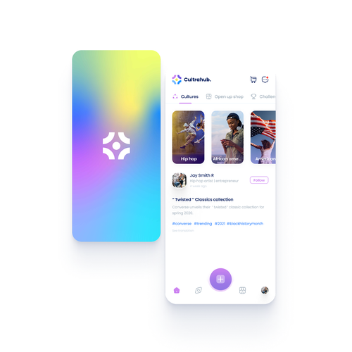 UX and UI logo with the title 'App design concept for social media plateform'